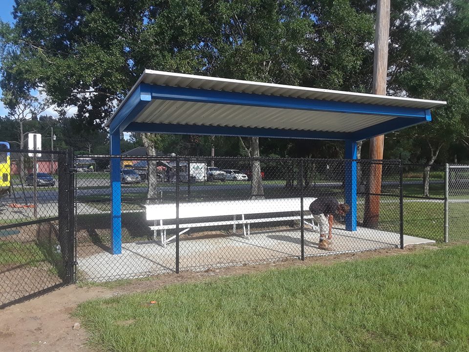 fence install at local baseball diamond in FL